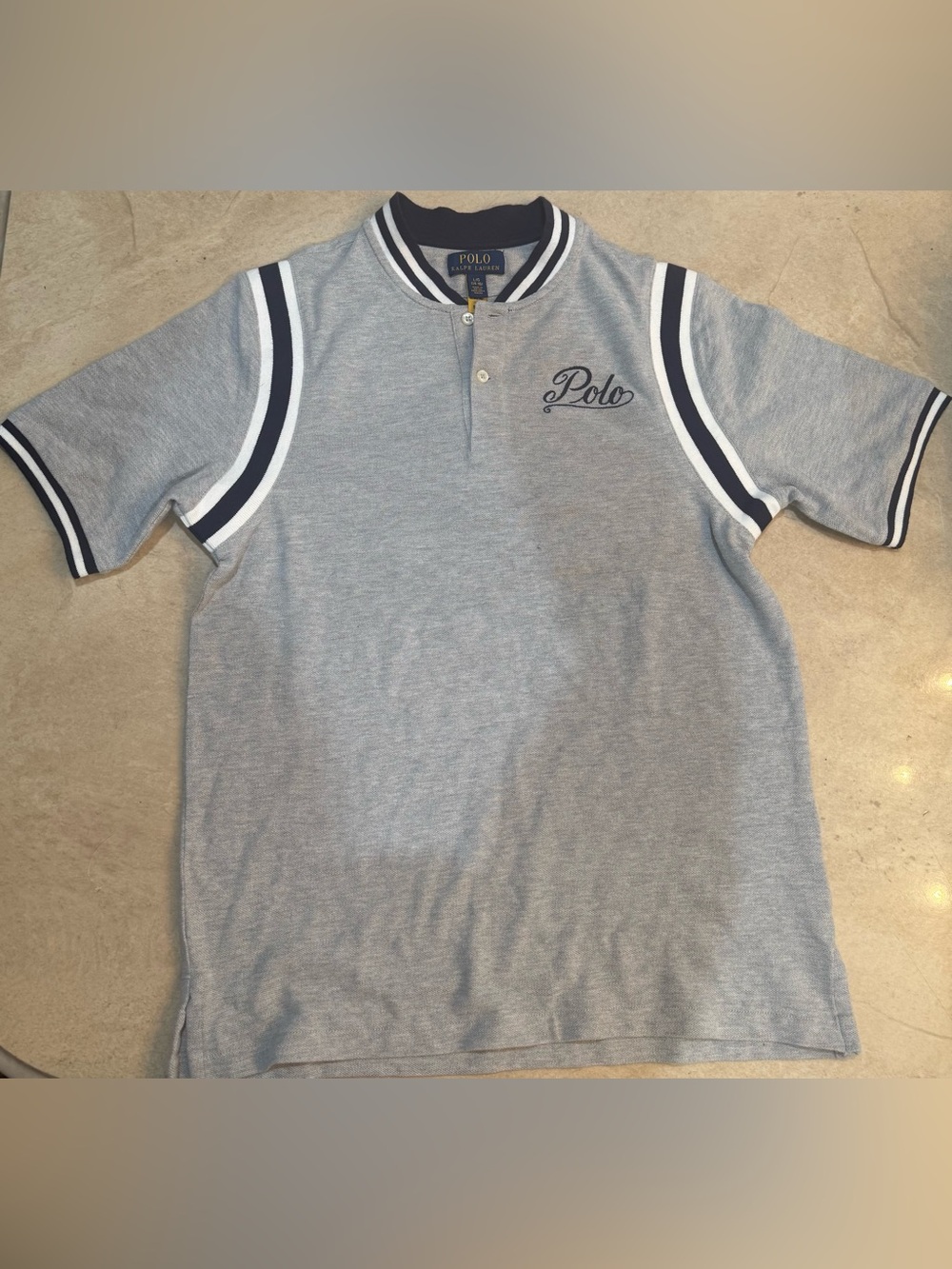 *RARE*
Polo by Ralph Lauren Gray Polo/Rugby 
Navy/White w/Tiger Detail and Logo